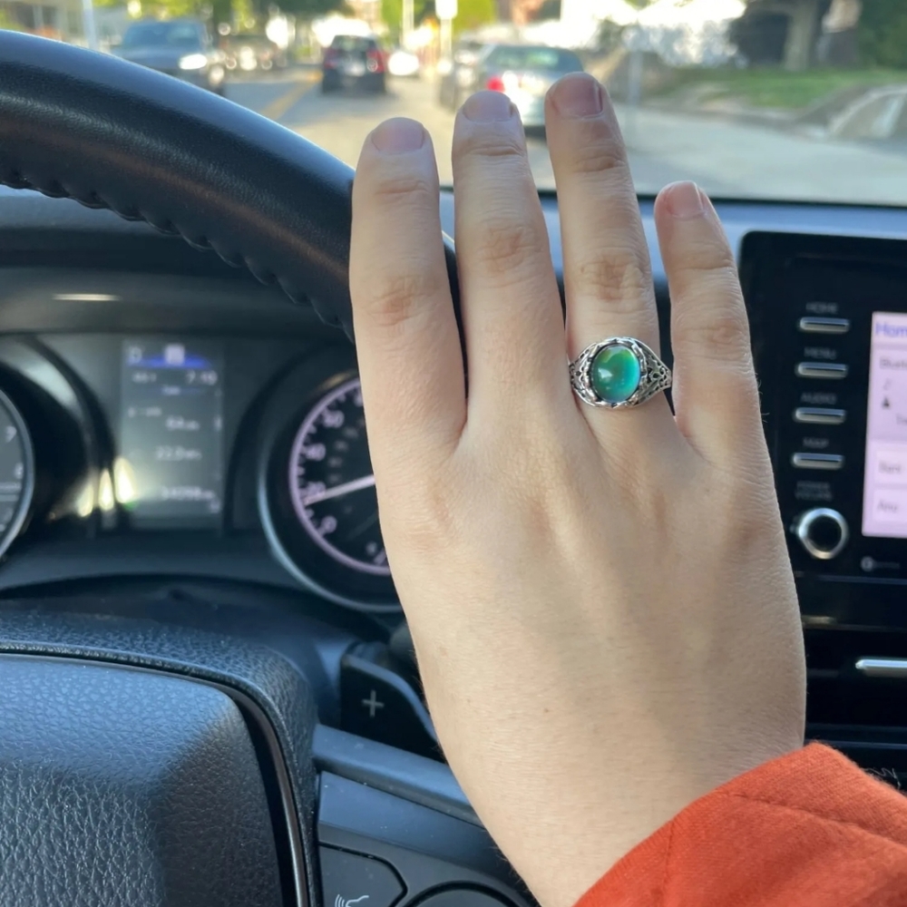 Vintage Sterling Silver  Color Change Mood Ring (New)